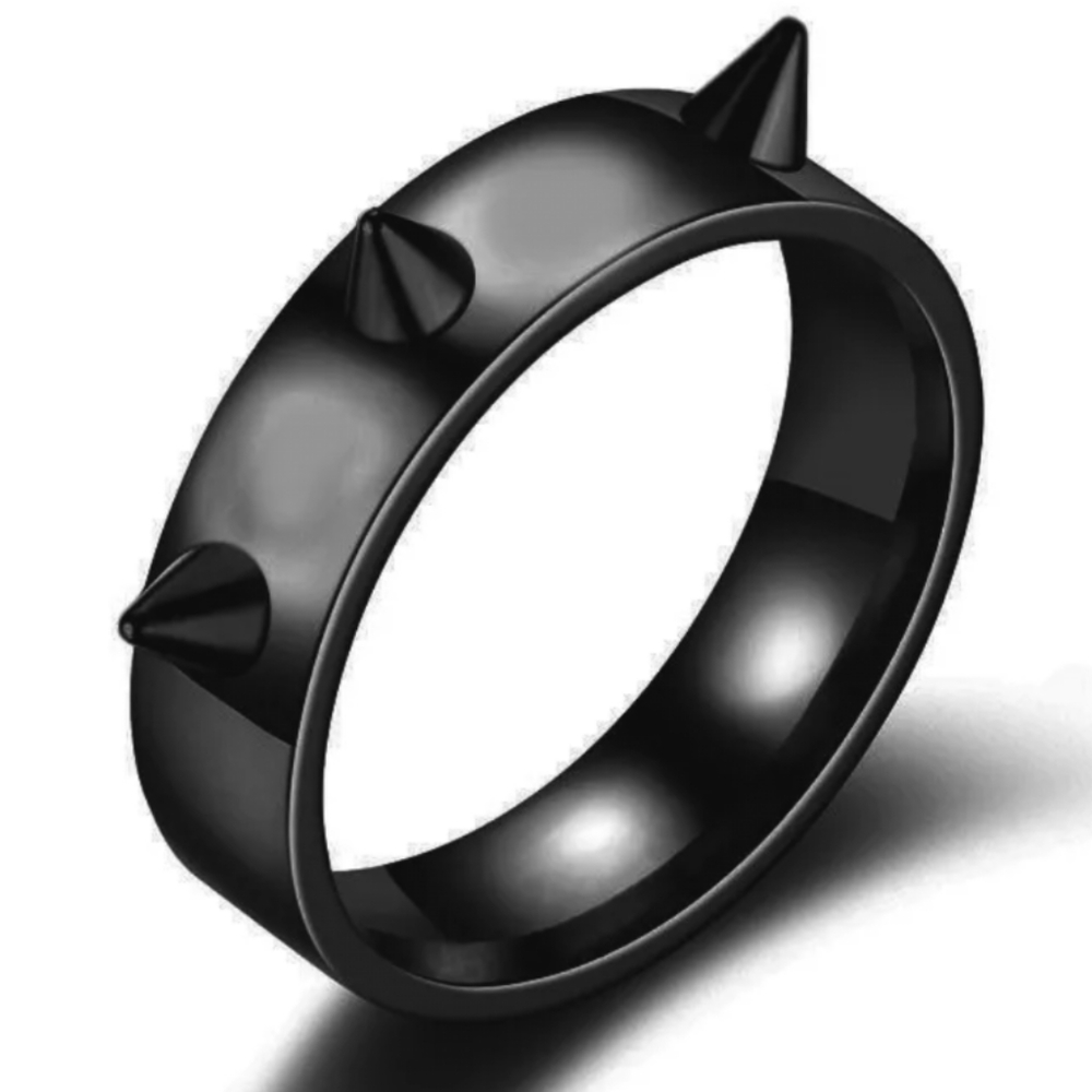 Black Rivet/Stud Ring Size 7 New